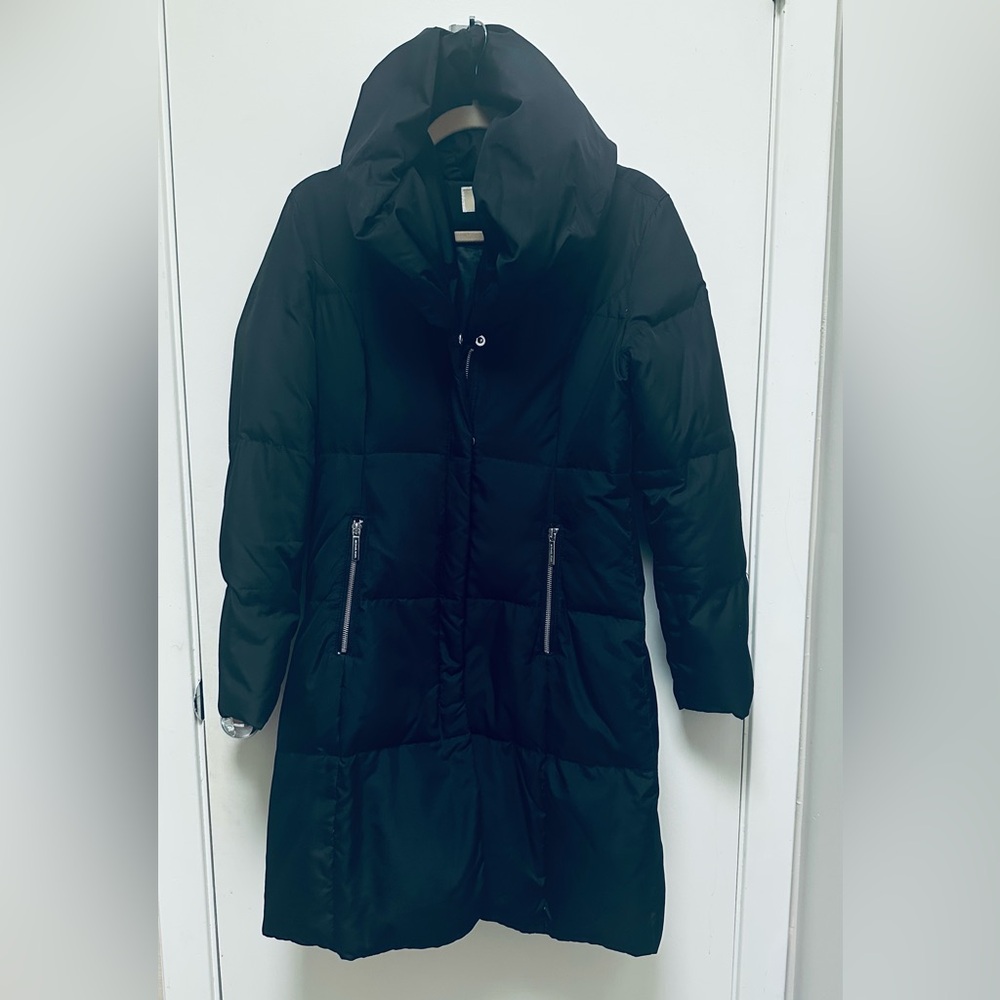 Michael Kors Black Hooded  55%Down/45%Feather Coat